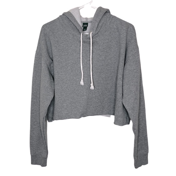 WILD FABLE Gray Cropped Hoodie
